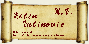 Milin Vulinović vizit kartica